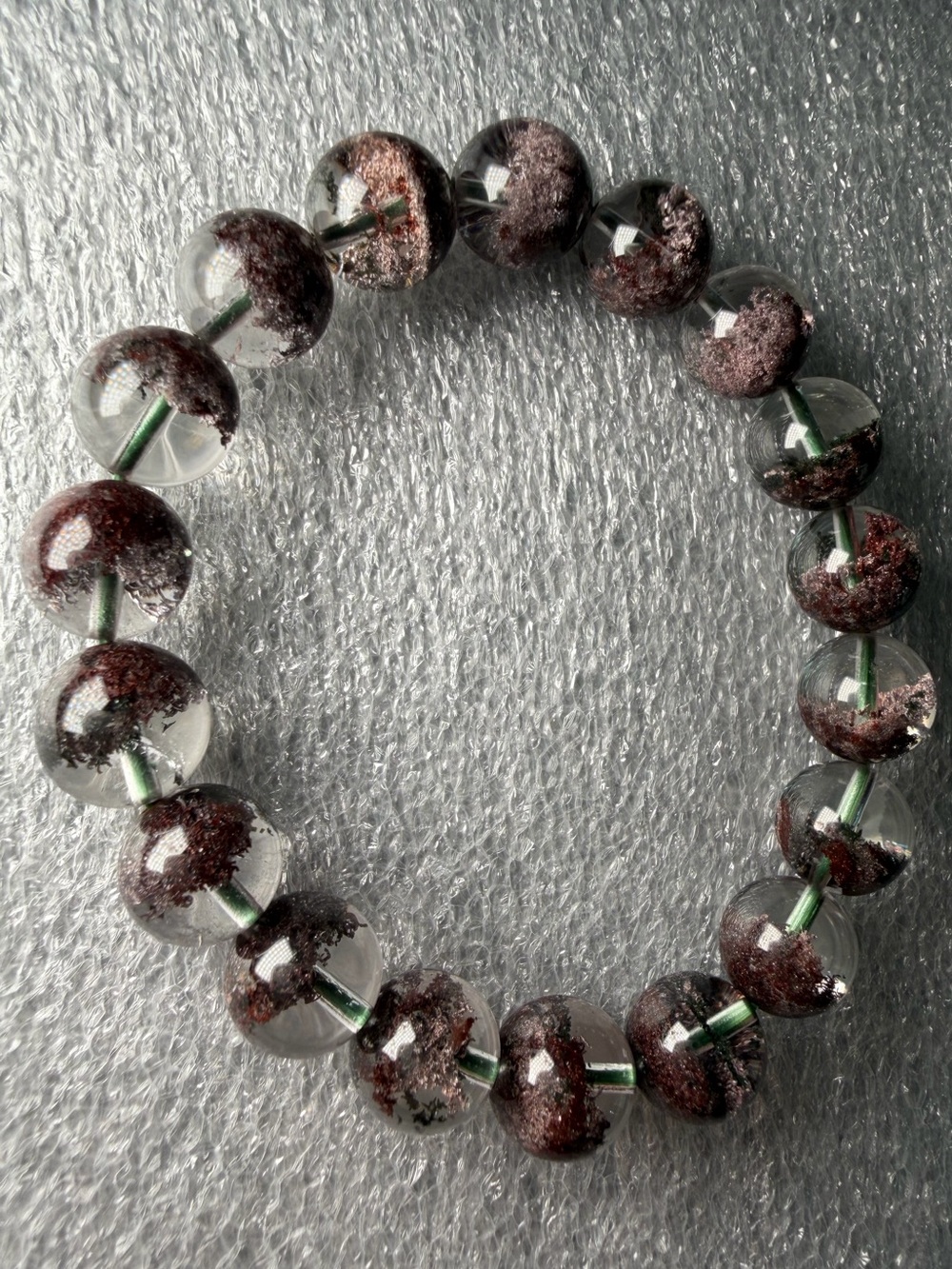 HQ 11mm Half Bowl Purple Garden Quartz Natural Crystal Bracelet